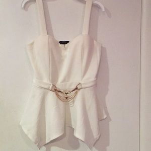 Peplum top with chains